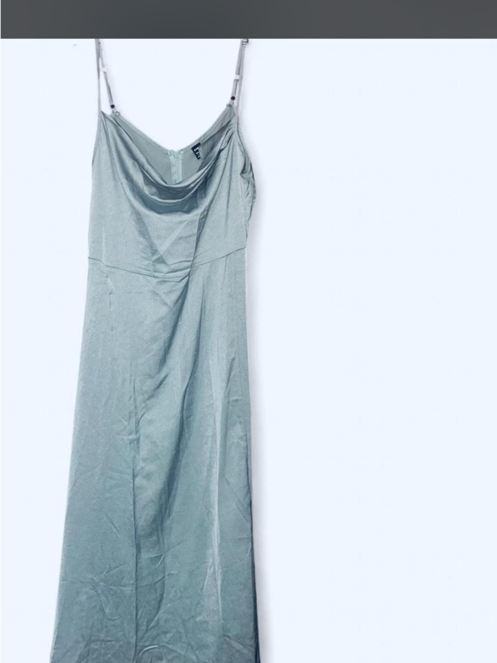 SHEIN Satin Cowl Neck Slip Dress in Light Mint